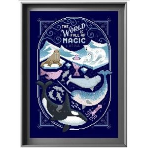 Sea Creature Cross Stitch Kit Whale Narwhal Buluga Orca Seal needlework kit 436